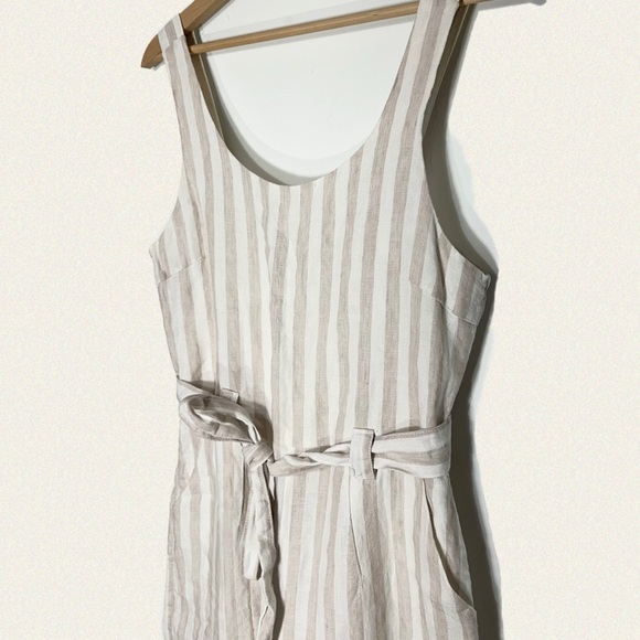 St. Tropez White and Gray Striped Midi Dress - Picture 3 of 4